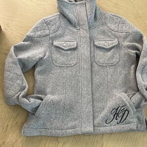 Harley-Davidson Gray Wool Blend Bomber Jacket